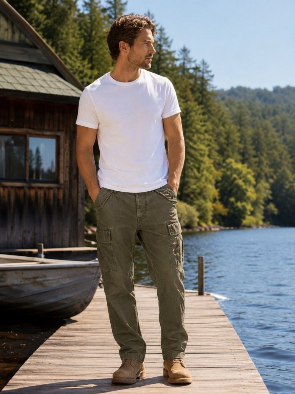 Buck Mason Stone Twill Desert Cargo Pants Size 30 Faded Army